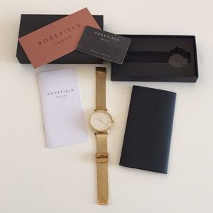 Rosefield Women's Gold Mesh Strap Watch - Classic Minimalist